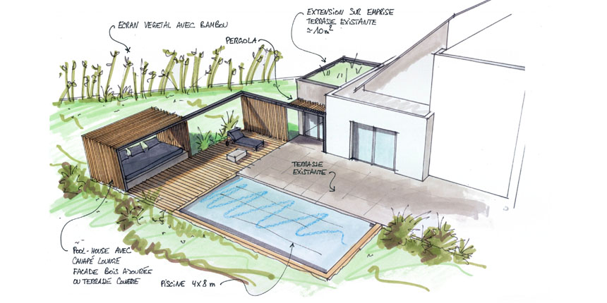 2016 – Construction d’un pool-house et d’une piscine à Nierderschaeffolsheim (mission esquisse)